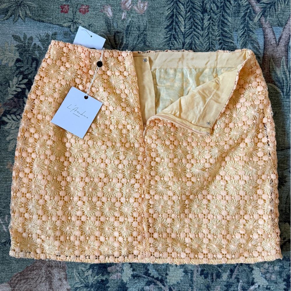 Floral Lace Top and Skirt Set in OrangeYellow - Picture 6 of 7
